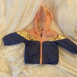 OshKosh B’gosh lines and hooded light weight jacket. New without tags. Size 12M.